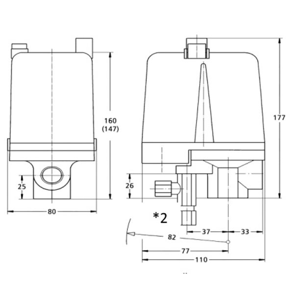 Condor Druckschalter MDR-5/11-K 2-11 bar G 1/2 212942 mit Ein-Ausschalter