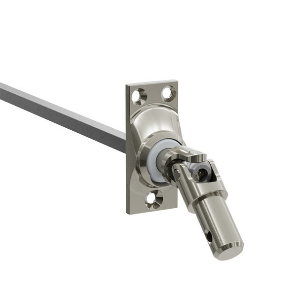 Geiger Gelenklager 45°- G008 | Grundplatte 22 x 52 mm | Kurbelzapfen 11,9 mm | 6 mm Vierkant - Länge 300 mm