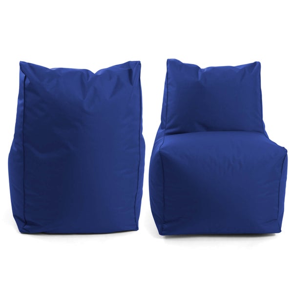 Outdoor Sitzsack-Sessel für Balkon und Garten 'Der Ruhepol', Bean Bag mit EPS-Perlen Füllung, Sessel, Zockerstuhl, Zockersessel, Gaming Sitzsack oder leichter Relaxsessel, Dunkelblau