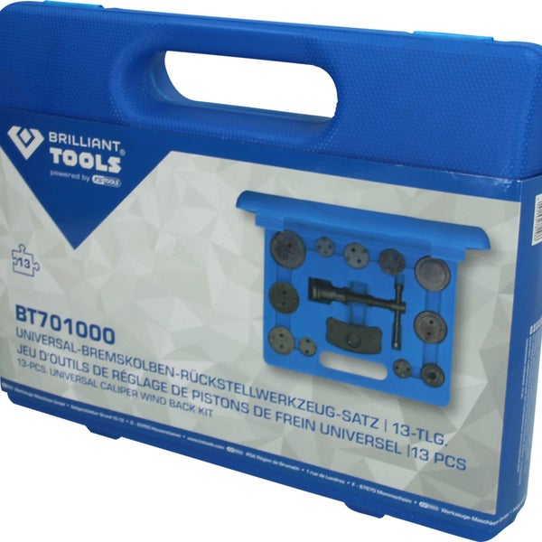 Brilliant Tools Universal Bremskolben Rückstellwerkzeugsatz in blauer Aufbewahrungsbox