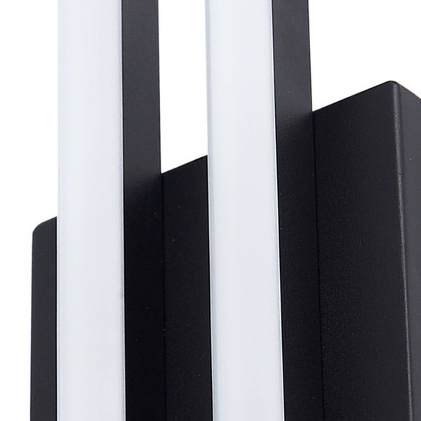 Lindby LED Wandleuchte außen Abelia (spritzwassergeschützt (Modern) in Schwarz aus Aluminium (2 flammig, ) - Außenwandleuchten Wandlampe Led Außenlampe Outdoor für Außenwand/Hauswand