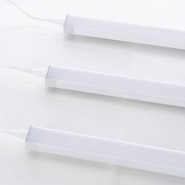 PRIOS 3er Set LED Unterschrankleuchten (Unterbauleuchte) Esbena dimmbar mit Bewegungsmelder (Modern) in Alu (3 flammig, ) Wohnzimmerleuchte