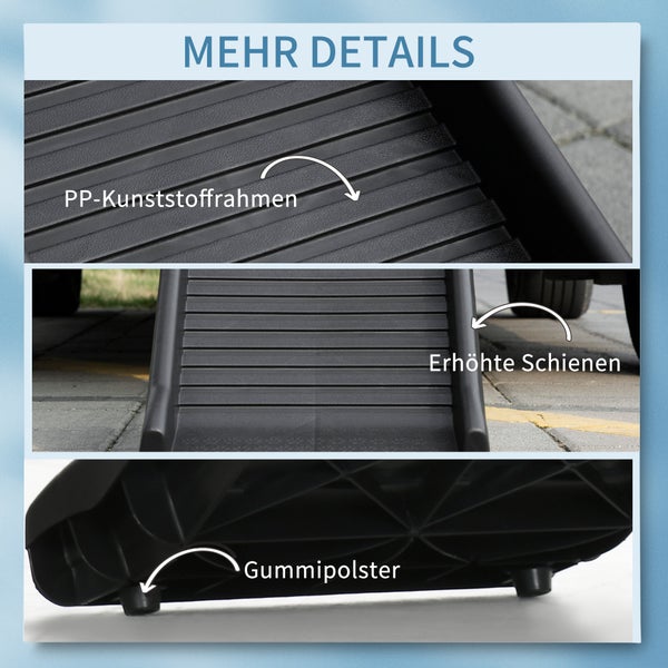 PawHut Hunderampe, 155L x 39B x 14H cm, PP, Schwarz
