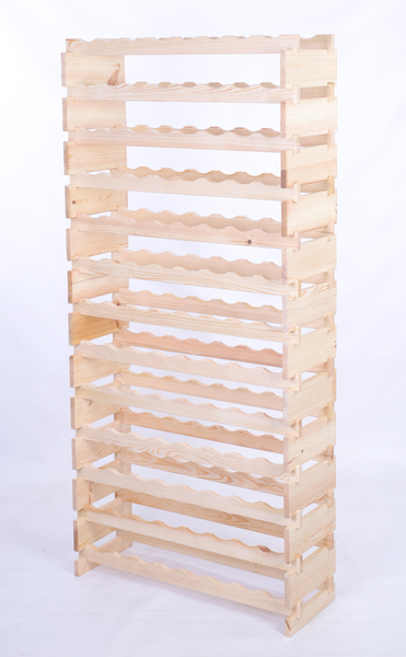 Weinregal VINOTECA FLEX PRO HxBxT 177x84x28cm 104 Flaschen auf 13 Ebenen Massives Kiefernholz Natur unbehandelt