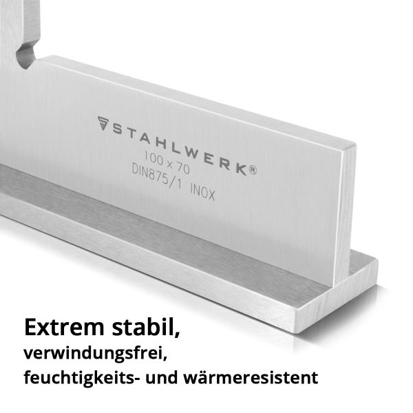 Stahlwerk Logo Winkel 100 x 70 Millimeter DIN875/1 INOX