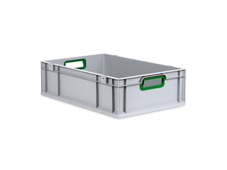 PROREGAL Spar Set 5x Eurobox Nextgen Color HxBxT 17 x 40 x 60 cm 34 Liter Griffe Grün Offen Glatter Boden Eurobehälter Transportbox