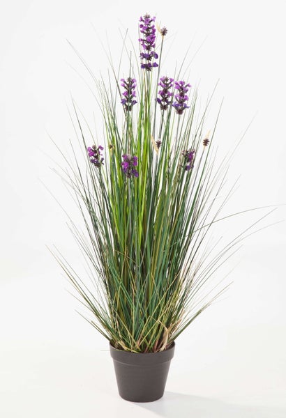 Grüner verzweigter Kunststoffstiel einer Kunstpflanze.