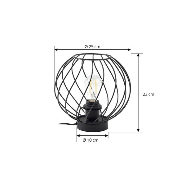 Lindby Tischlampe Danika (Modern) in Schwarz aus Metall (1 flammig, E27) - Tischleuchte Schreibtischlampe Nachttischlampe Wohnzimmerleuchte