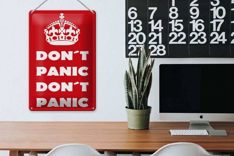 Blechschild Spruch 20x30cm Don't Panic don't panic