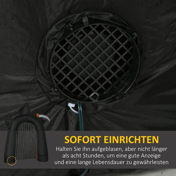 HOMCOM Halloween aufblasbarer Sensenmann-Torbogen, 2,85 m Große, mit LED-Beleuchtung, Partydekoration für Innen- & Außenbereiche, 230L x 65B x 285H cm, Polyester, Schwarz