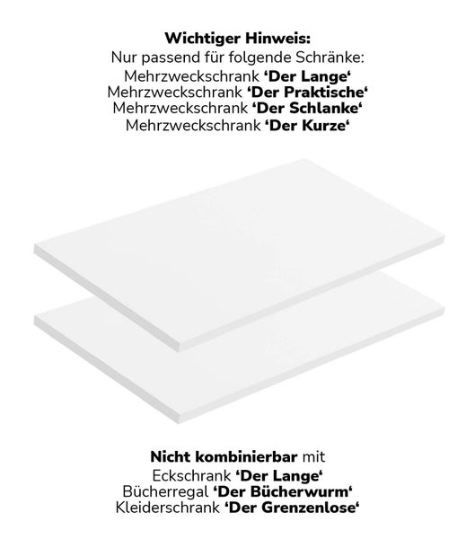 mokebo Einlegeböden für Mehrzweckschränke 'Die Einleger', 2er-Set in Weiß