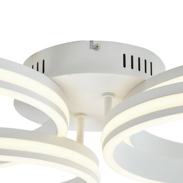 Weiße LED Deckenleuchte mit geschwungenem Design