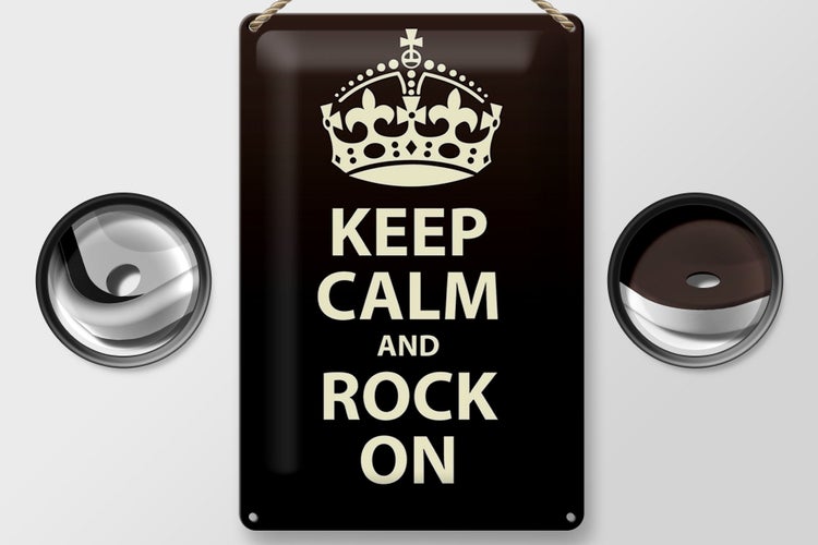 Blechschild Spruch 20x30cm Keep Calm and rock on