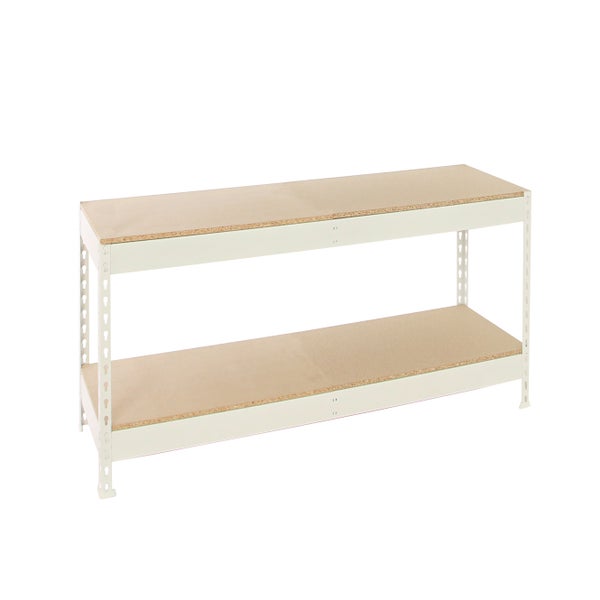 PROREGAL Schwerlastregal Wood Beast Two HxBxT 90x150x60 cm Fachlast 600 kg Weiß