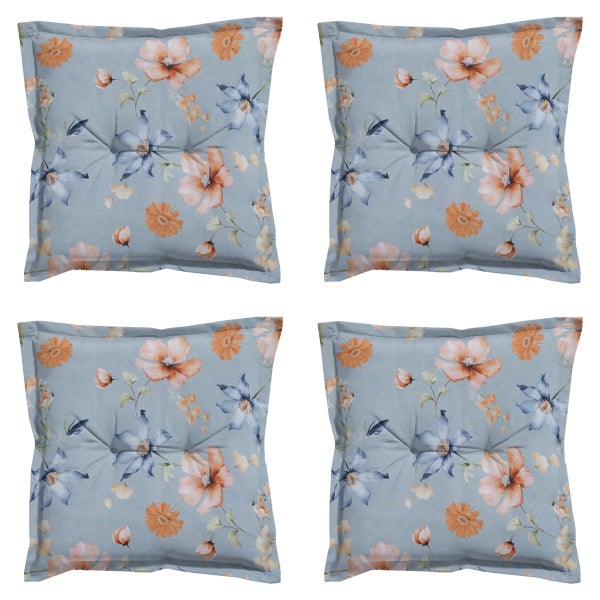 Sitzkissen Florina blau - Ca. 50x50 cm - 4er-Set
