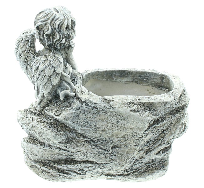 FRANK FLECHTWAREN | Pflanzer Kleiner Engel, POLYRESIN, 15 x 9 x 15 cm