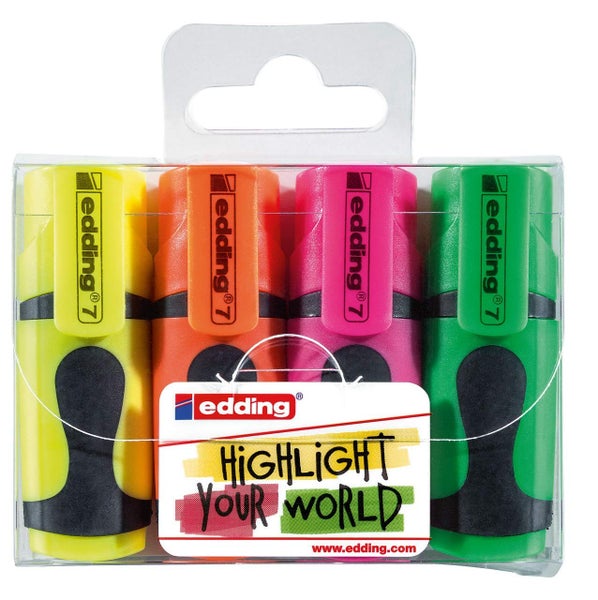 edding Textmarker mini highlighter, 1-3mm, 4er Set