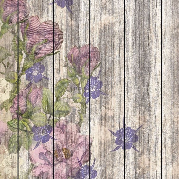 Holzpaneele mit Blumenmuster