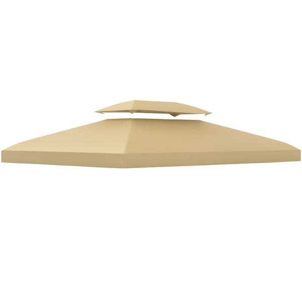 Ersatzdach für Pavillon, sandfarben, zweistufiges Design mit integrierter Belüftungsöffnung.