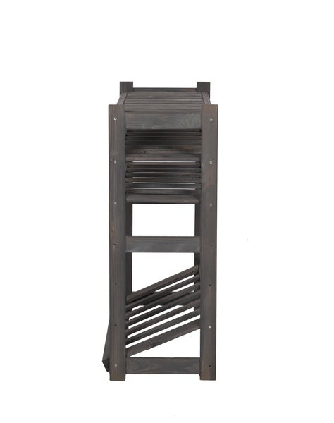 PROREGAL Getränkekisten- & Weinregal SPREEWALD HxBxT 86x70x33cm 12 Flaschen auf 2 Ebene + 1 Ebene für Kisten + Ablage Massives Kiefernholz Grau geölt