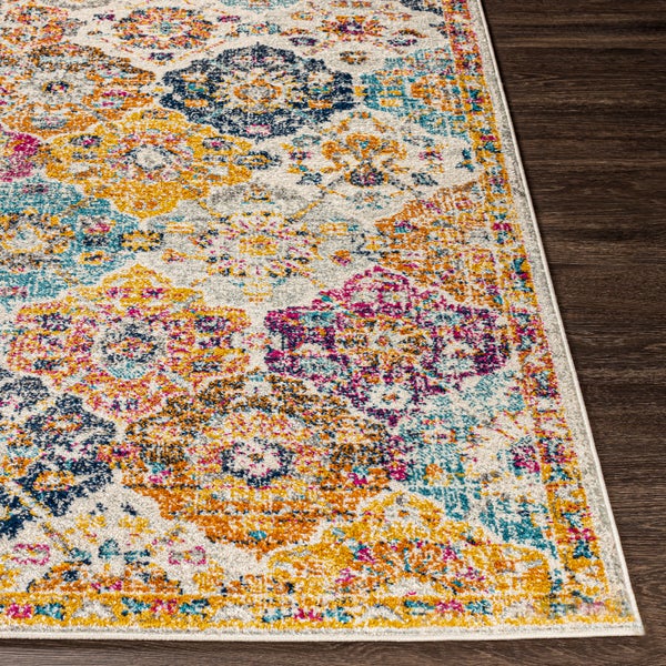 Vintage Orientalischer Quadratischer Teppich Mehrfarbig/Orange 200x200 cm INES