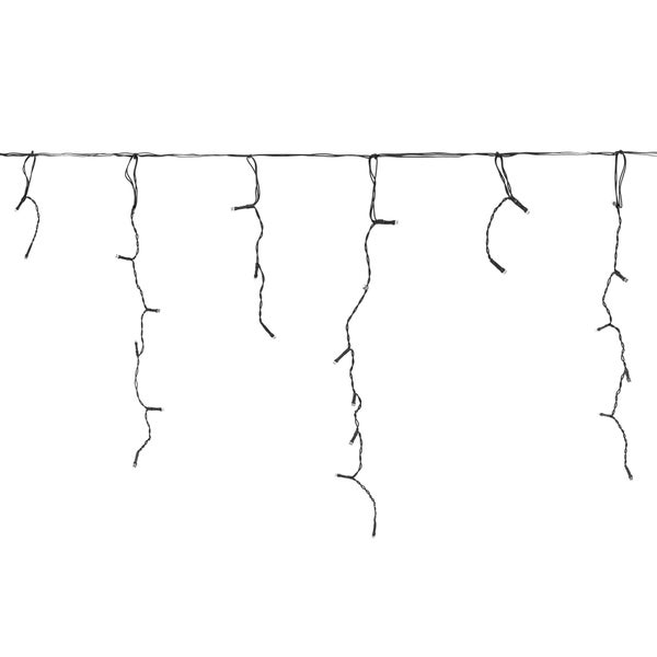 ECD Germany LED Lichtervorhang 3m 90 Warmweiße LEDs, Eiszapfen Lichterkette LED Lichterkettenvorhang Weihnachten Eisregen Vorhang, IP44 Wasserdicht, Innen/Außen, Weihnachtsbeleuchtung Weihnachtsdeko
