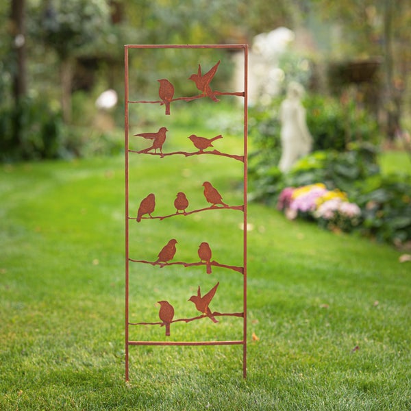 FRANK FLECHTWAREN | Dekoleiter Vogelgezwitscher, METALL, 38,5 x 1 x 115 cm