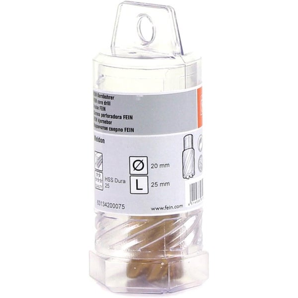 Fein Kernbohrer, Durchmesser 20 Millimeter, Länge 25 Millimeter, in transparenter Verpackung