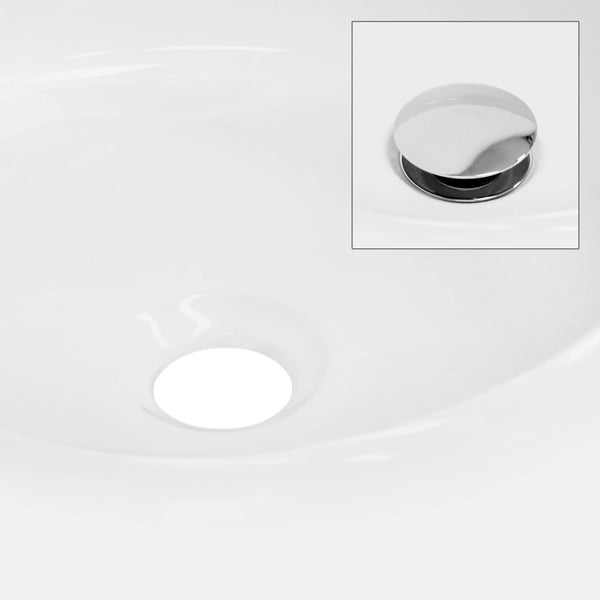 ECD Germany Waschbecken Waschtisch Ø 420 x 170 mm aus Keramik Rund Weiß - Aufsatzbecken Aufsatzwaschbecken Handwaschbecken Aufsatzwaschtisch Spülbecken Becken Wasserfall Waschschale Waschschüssel