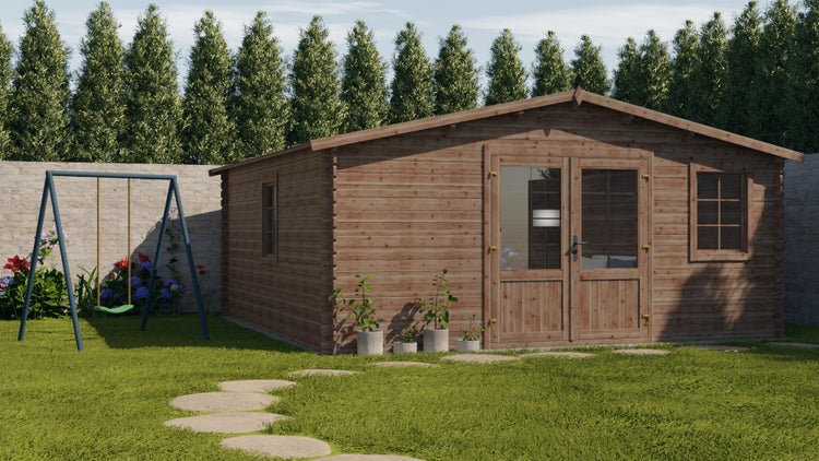 Gartenhaus, Gerätehaus 25m2 - 5x5m - 28mm - Imprägniert