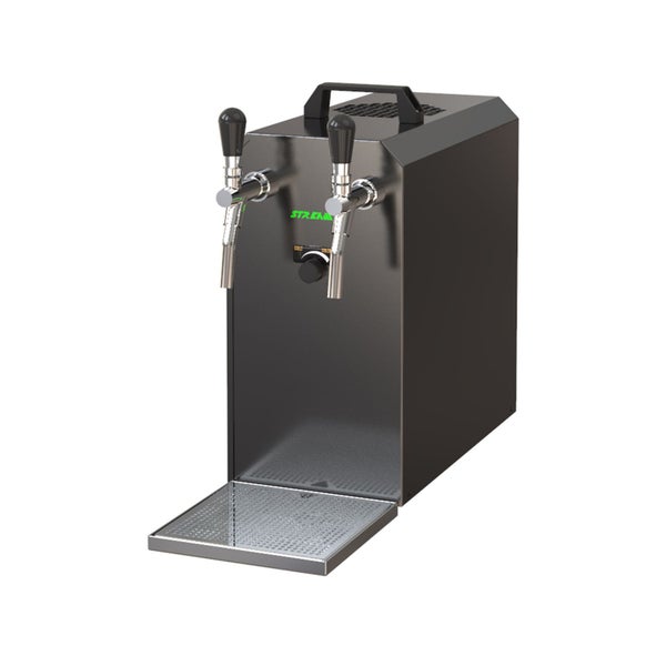 Komplett Set - Zapfanlage, Bierzapfanlage STREAM 50K mit Luftpumpe, 2-leitig, bis zu 55 Liter/h - BLACK EDITION, Flach