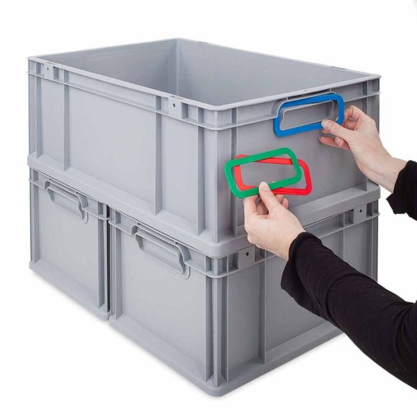 PROREGAL Spar Set 5x Eurobox Nextgen Color HxBxT 17 x 40 x 60 cm 34 Liter Griffe Gelb Geschlossen Glatter Boden Eurobehälter Transportbox