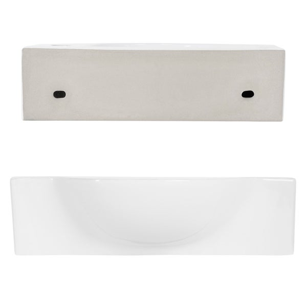 ML-Design Waschbecken aus Keramik in Weiß, 44,5x25,5x12 cm, Oval, klein, Hahnloch rechts, Wandmontage oder Aufsatzwaschbecken, Moderne Waschtisch Waschschale Waschplatz Handwaschbecken, für Badezimmer