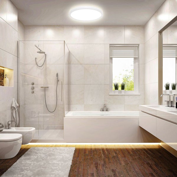 LED Panel Ø29 cm - 18W, 2400lm, IP44, flach, neutralweiß, weiß