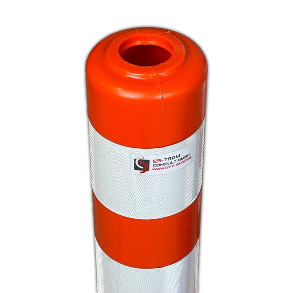 UvV Absperrpfosten Ecoline flexibel 75 oder 100cm orange mit Reflexstreifen inkl. Befestigungsmaterial / 1 / 100cm