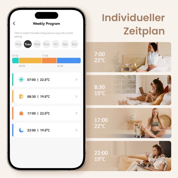 Individueller Zeitplan auf einem Smartphone dargestellt
