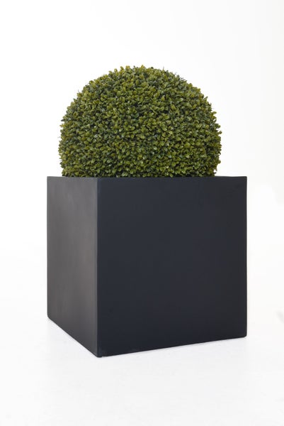VIVANNO Pflanzkübel BLOCK 45x45x45 cm Fiberglas Anthrazit matt