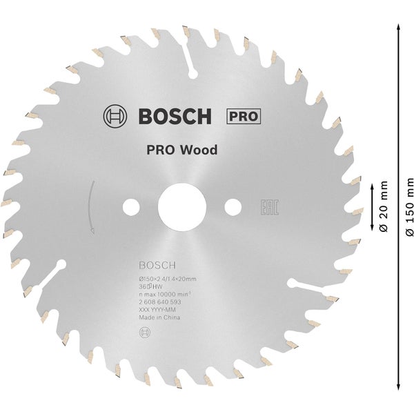 Bosch Pro Holzsägeblatt, 150 Millimeter Durchmesser