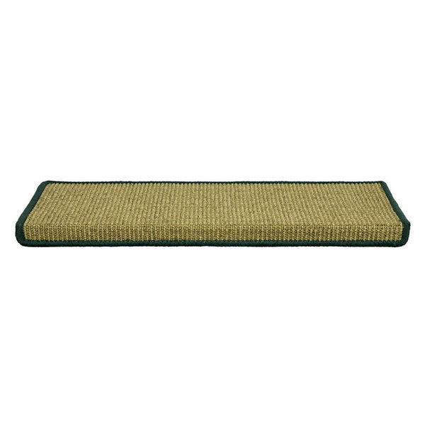 FLOORDIREKT Stufenmatte aus Sisal - Pure Nature - Umkettelt & Selbstklebend - Grün 23,5 x 65 cm - Rechteckig