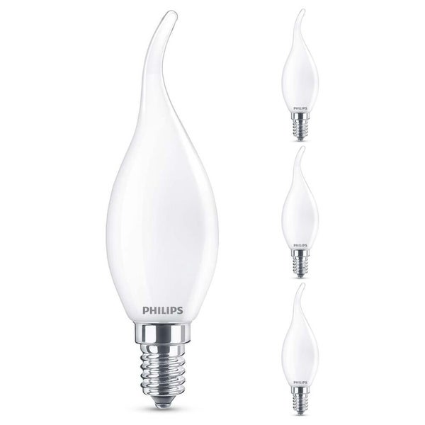 Philips LED Lampe ersetzt 25W, E14 Windstoßkerze B35, weiß, warmweiß, 250 Lumen, nicht dimmbar, 4er Pack