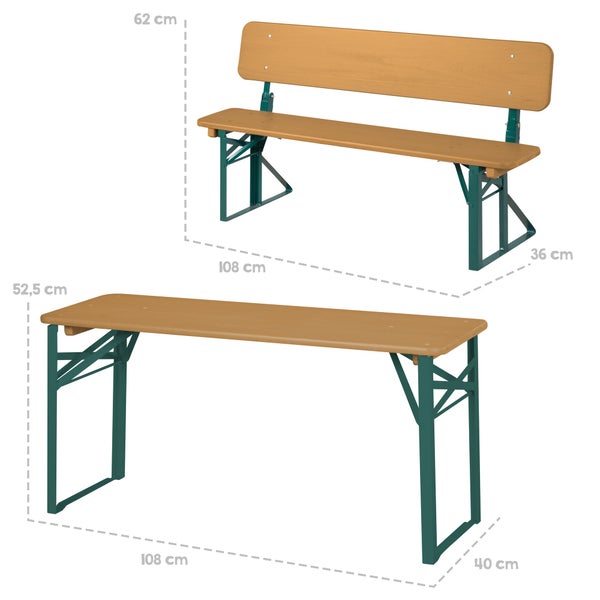 ROBA Outdoor Kinderparty-Garnitur mit Lehne - FSC zertifiziertes Holz - Natur