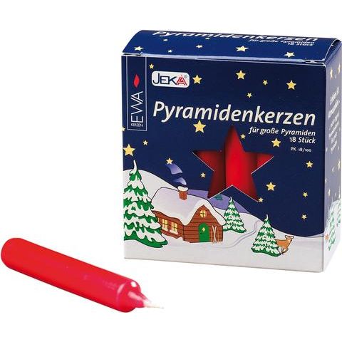 Packung mit 18 Pyramidenkerzen für große Weihnachtspyramiden von Jeka