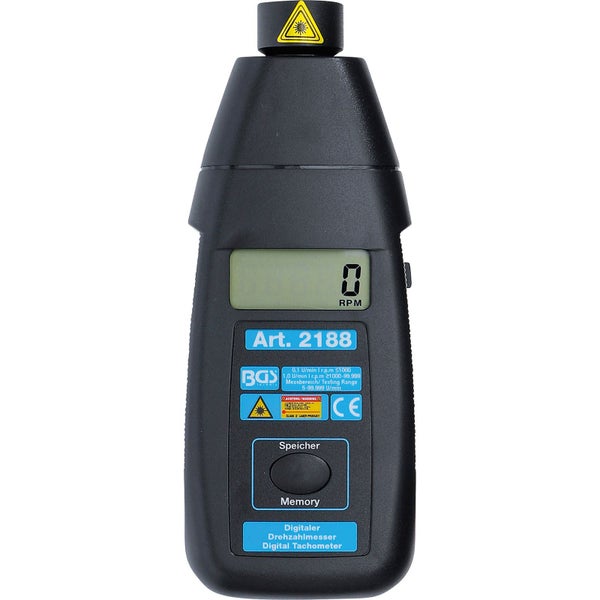 Digitales Tachometer mit BGS Technic Logo und zugehöriger Aufbewahrungsbox