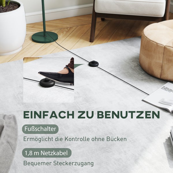 Fußschalter zur Steuerung von Leuchten mit einem 1,8 Meter langen Netzkabel