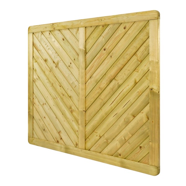 Holzzaun Element mit Fischgrätenmuster für den Garten