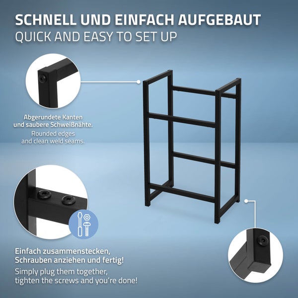 ML-Design 2er Set Getränkekistenregal für 2 Kisten, 47x31x75,5 cm, Stahl, freistehend, stabil, Standregal für Getränkekisten, Getränkeregal Kastenregal Kistenregal Getränkekistenständer Kistenständer