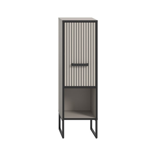 Bagno Badschrank 1 Tür 1 Fach hellgrau, cremefarben. 30 X 32 X 101 cm