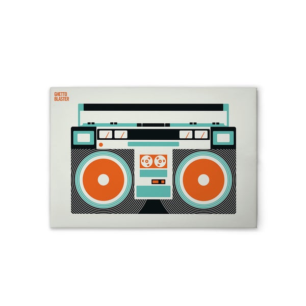 Illustration eines Ghettoblasters auf Leinwand