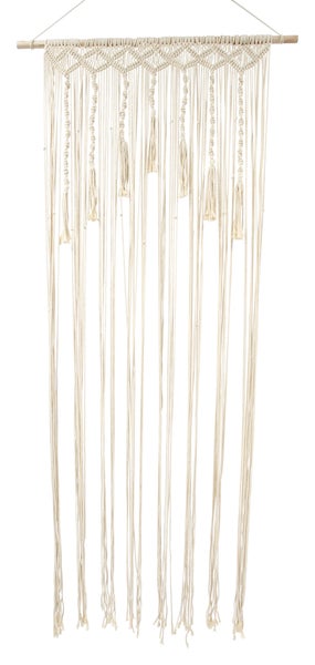 FRANK FLECHTWAREN | Türvorhang Makramee, POLYCOTTON, HOLZ, 90 x 200 cm