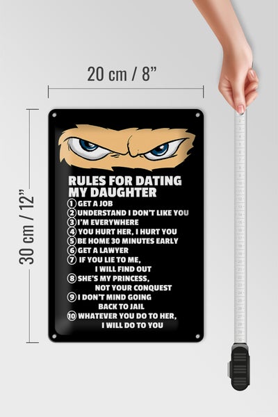 Blechschild Spruch 20x30cm Rules for dating my daughter Ninja